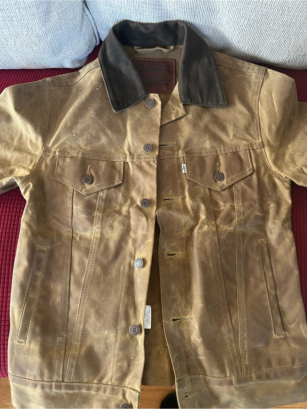 Levi's Brown and Dark Brown Waxed Canvas Trucker Jacket